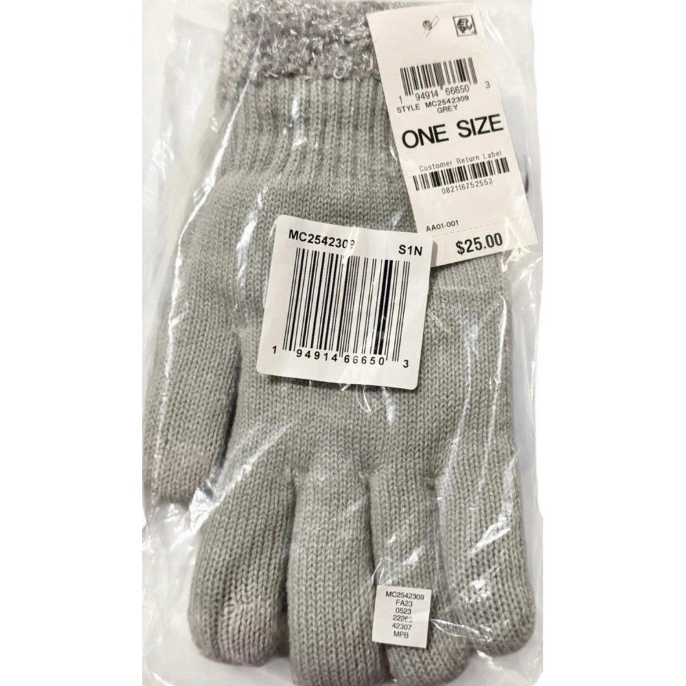 On 34th Women's Rib-Stitch Fuzzy-Cuff Gloves- Thick Warm Fabric Gloves